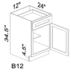 B12 12" base cabinet - White