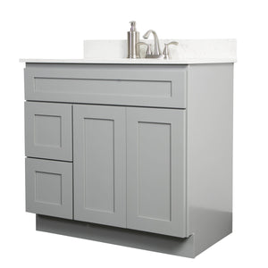 V3621DL  36” vanity with drawer - Gray Shaker