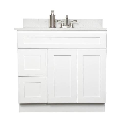 V3621DL  36” vanity with drawer - White Shaker