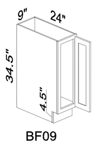 BF09/B09 9" base cabinet full door - White