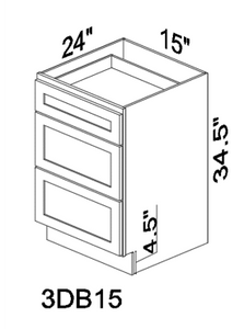 DB15 15" drawer base cabinet - White