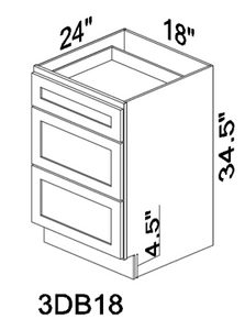 DB18 18" drawer base cabinet - White