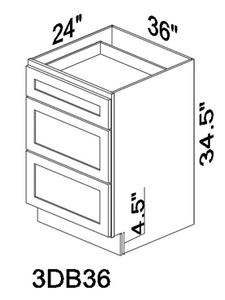 DB36 36" drawer base cabinet - White