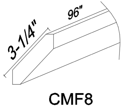 CMF 8' Crown molding - Gray