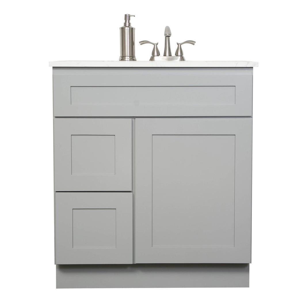 V3021DL  30” vanity with 2 left drawer - Gray Shaker