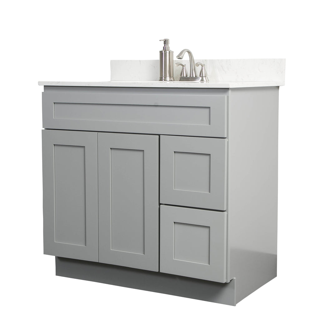 V3621DR  36” vanity with drawer - Gray Shaker