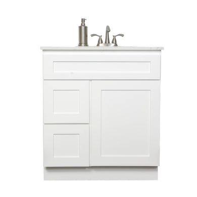 V3021DL  30” vanity with 2 left drawer - White Shaker