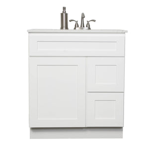 V3021DR 30” vanity with drawer - White Shaker