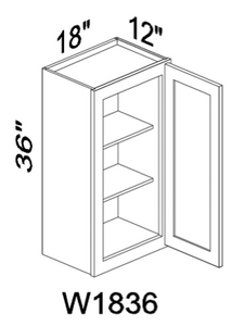 W1836GD 36" tall wall cabinet glass door - Gray