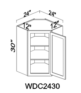 WDC2430GD 30" tall wall diagonal cabinet glass door - Gray
