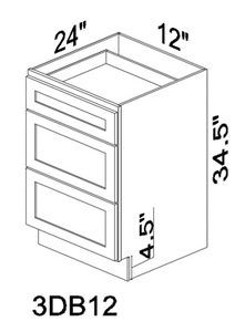 DB12 12" drawer base cabinet - White