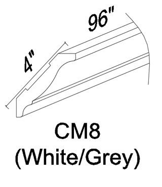 CM8 Crown molding - White