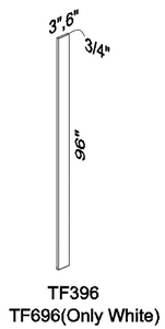 TF396 3"X 96" tall filler - White